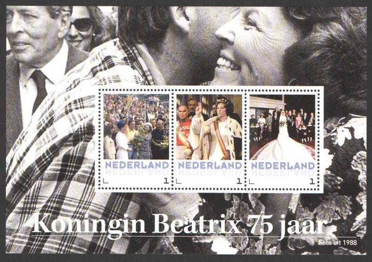 Postzegels Koningin Beatrix 75 jaar (1), Postzegels en Munten, Postzegels | Nederland, Postfris, Na 1940, Ophalen of Verzenden