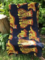 Doek blauw met tijgers - MAMA AFRIKA VERITABLE SUPER, Hobby en Vrije tijd, Stoffen en Lappen, Blauw, 120 cm of meer, Nieuw, Ophalen of Verzenden