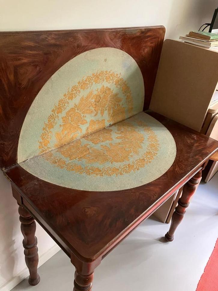 Opvouwbare vintage tafel, Huis en Inrichting, Tafels | Kaptafels, Gebruikt, Minder dan 100 cm, 50 tot 100 cm, Ophalen
