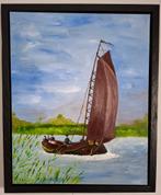 Fries skutsje (olieverfschilderij 40 x 50 cm) met lijst, Huis en Inrichting, Ophalen, Minder dan 50 cm, Nieuw, Schilderij
