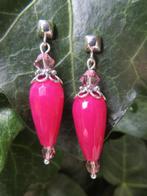 Oorbellen Amandine jade facet-swarovski kristal zilver, Ophalen, Nieuw