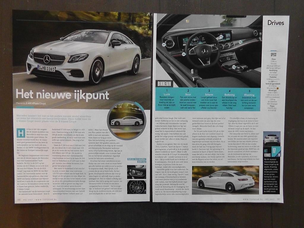 Mercedes E coupe C238 Cabrio A238? 13x autotest lezen, Boeken, Auto's | Folders en Tijdschriften, Ophalen, Gelezen, Mercedes
