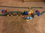 Duplo trein met rails brug wissels en 3 treinen, Ophalen, Gebruikt