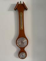 Houten Weerstation met Thermometer en Barometer, Ophalen of Verzenden, Gebruikt, Binnenthermometer