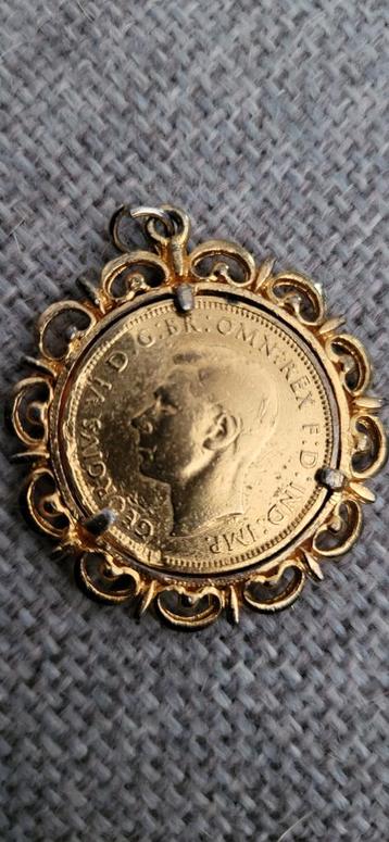 Gouden Munt Hanger - George VI 1943 Halve Penny beschikbaar voor biedingen