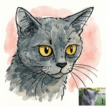 Katten portret  beschikbaar voor biedingen