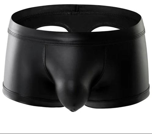 Leren look boxer met open achterkant en string, Kleding | Heren, Ondergoed, Boxer, Zwart, Ophalen of Verzenden
