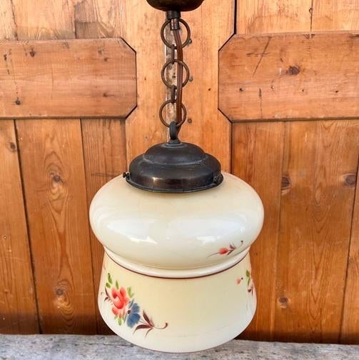 Hanglamp Art Deco ganglamp hallamp glas origineel Ø 20 cm, Ophalen of Verzenden