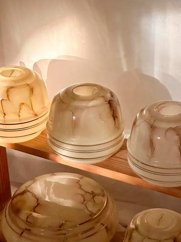 Vintage lampenkappen marmer Geel Beige beschikbaar voor biedingen