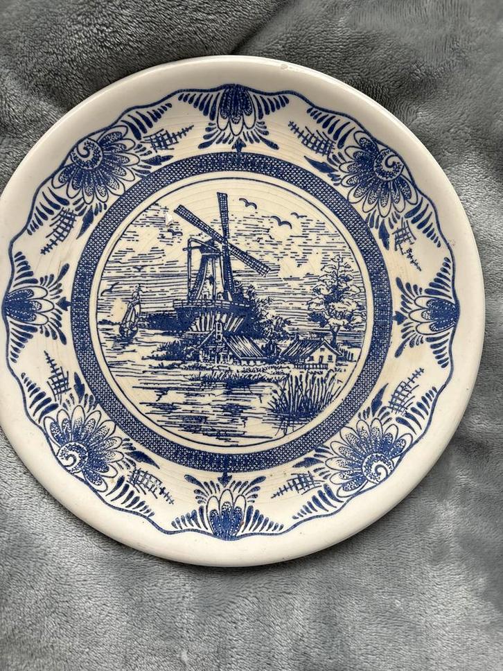 Delfts Blauw Bordje met Molen, Antiek en Kunst, Antiek | Wandborden en Tegels, Ophalen of Verzenden