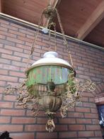 Olielamp messing metglad en kelk., Antiek en Kunst, Ophalen