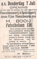 Rotterdam Reclame Opening Slagerij Booij Putschelaan 136, Zuid-Holland, Ongelopen, Voor 1920, Verzenden