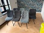 6 Mooie Eetkamerstoelen Lazio Set grijs blauw, Huis en Inrichting, Stoelen, Gebruikt, Blauw, Ophalen of Verzenden, Metaal