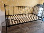 Metalen bed met lattenbodem., Huis en Inrichting, Slaapkamer | Bedden, Ophalen, 90 cm, Eenpersoons, Zwart