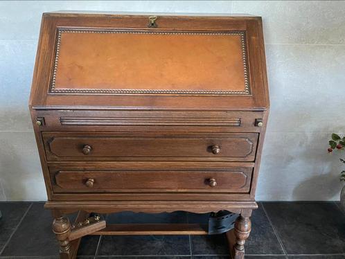 Klassieke eikenhouten secretaire, Huis en Inrichting, Kasten | Secretaires, Gebruikt, Ophalen