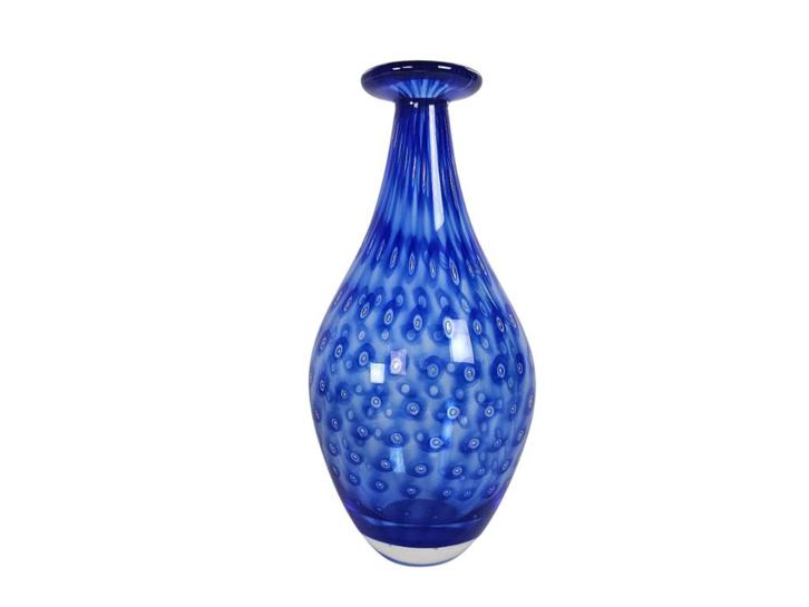 Murano - flesvaas - ingesloten luchtbellen - cobalt blauw, Antiek en Kunst, Antiek | Glas en Kristal, Ophalen of Verzenden