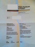 1 ticket voor het Rijksmuseum in Amsterdam, Tickets en Kaartjes, Twee personen, Ticket of Toegangskaart