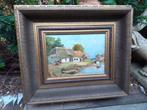 Olieverf/Paneel Schilderij/Sierlijst "Boerderij a d Vaart", Ophalen of Verzenden