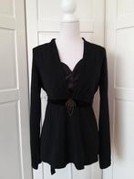 Sophia Pigozzi zwarte dubbel top met broche, maat 42 L, Kleding | Dames, Sophia Pigozzi, Zwart, Maat 42/44 (L), Ophalen of Verzenden