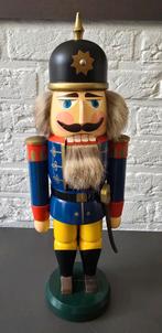 Nussknacker Soldaat blau Ertsgebergte Seiffener Vintage, Ophalen of Verzenden