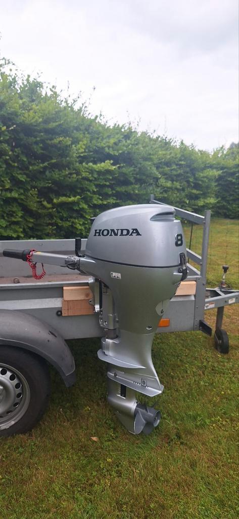 Honda 8PK viertakt kortstaart, Watersport en Boten, Buiten- en Binnenboordmotoren, Zo goed als nieuw, Benzine, Ophalen