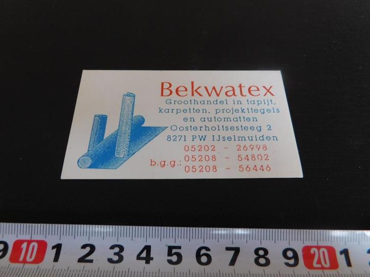 sticker IJsselmuiden  BEKWATEX groothandel in tapijt, Verzamelen, Stickers, Zo goed als nieuw, Ophalen
