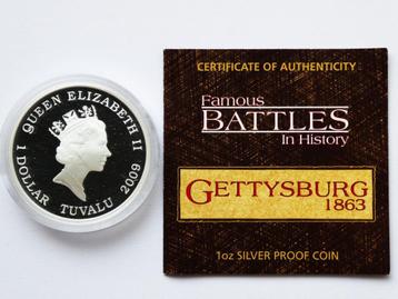 1 Dollar 1 ounce zilver Famous Battles Gettysburg Perth Mint beschikbaar voor biedingen