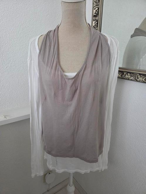 IKKS dubbele top, Kleding | Dames, Tops, Gedragen, Maat 42/44 (L), Wit, Lange mouw, Ophalen of Verzenden