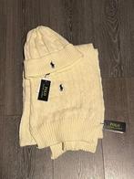 Ralph Lauren Cable Knit Beige Beanie/Sjaal Set, Ophalen of Verzenden, Zo goed als nieuw