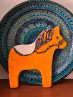 Keramiek groot zweeds dalapaard, oranje glazuur, Ophalen of Verzenden
