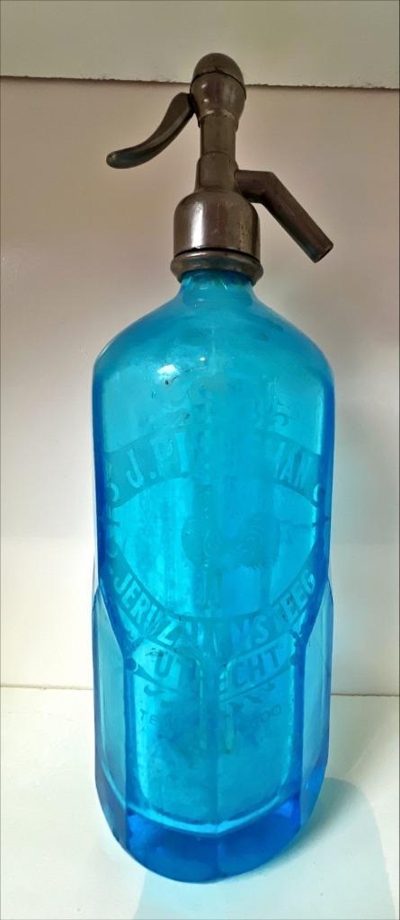 Sodasifon spuitfles seltzerfles J.M Pieneman Utrecht, Antiek en Kunst, Antiek | Glas en Kristal, Ophalen of Verzenden