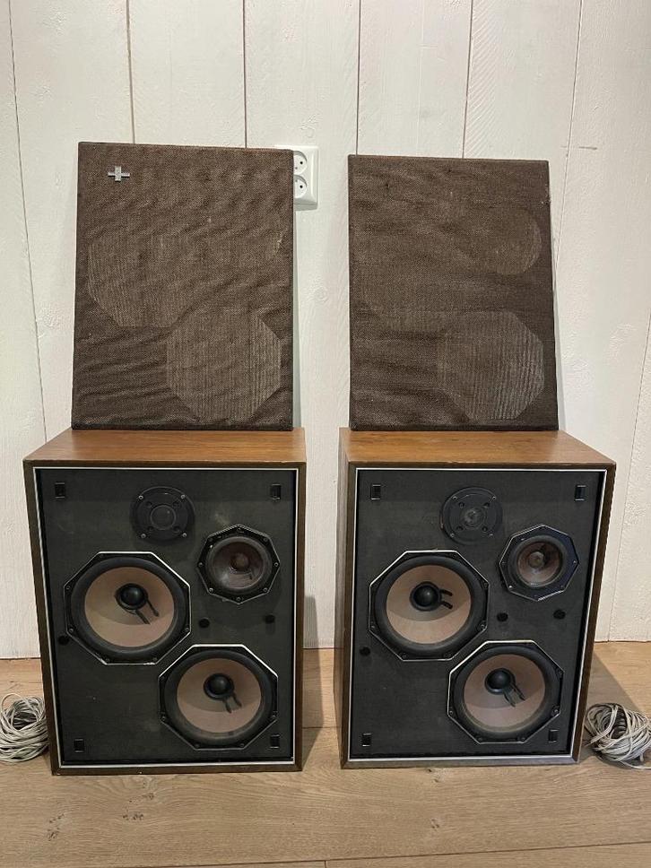 Philips 22RH427 HiFi speakers vintage, jaren '70, Audio, Tv en Foto, Luidsprekers, Gebruikt, Front, Rear of Stereo speakers, 120 watt of meer