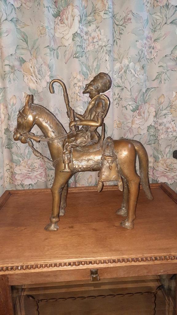 Bronzen beelden: Ruiter op kameel & paard - Imposant duo, Antiek en Kunst, Antiek | Koper en Brons, Ophalen of Verzenden