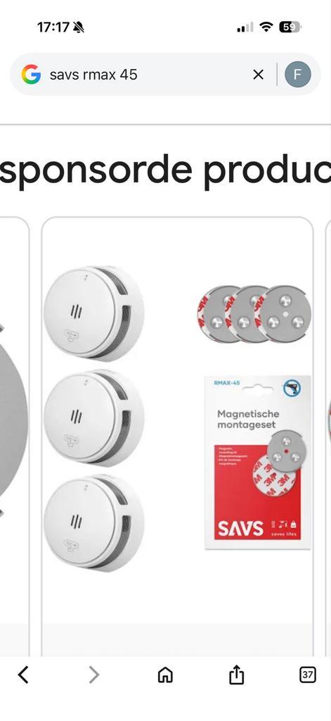 Montageset voor rookmelder - SAVS RMAX-45, Doe-het-zelf en Verbouw, Alarmsystemen, Nieuw, Overige typen, Rook, Ophalen