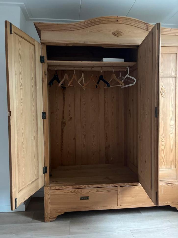 Antieke Grenen Kast - Demontabel & Goede Staat!, Huis en Inrichting, Kasten | Kledingkasten, Gebruikt, 200 cm of meer, 150 tot 200 cm