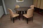 Molteni eetkamerstoelen, leer, set van 4, Gebruikt, Leer, Ophalen of Verzenden, Vier