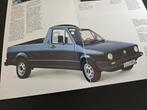 Brochure Volkswagen Caddy Pick-up 1986, Ophalen of Verzenden, Zo goed als nieuw, Volkswagen