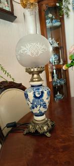 Antieke lamp Delfts blauw, Antiek en Kunst, Ophalen of Verzenden