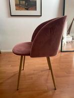 4 Roze Velvet Eetkamerstoelen, Ophalen, Overige kleuren, Zo goed als nieuw, Vier