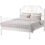 IKEA Leirvik 2-persoonsbed 160x200 + lattenbodems & matras, Ophalen, Gebruikt, Wit, Tweepersoons