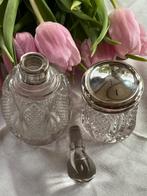 TOILETTAFELPOT/WATTENPOT, GROTE PARFUMFLES, Antiek en Kunst, Verzenden, Zilver