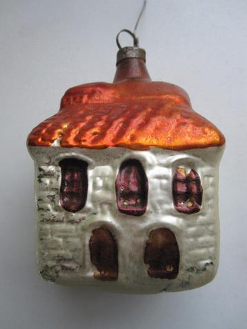  Oude Antieke Kerstbal Huisje leeftijd ca 1920 beschikbaar voor biedingen