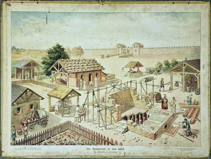 De Romeinen in ons land / Gerard van Hove, Antiek en Kunst, Antiek | Schoolplaten, Geschiedenis, Ophalen