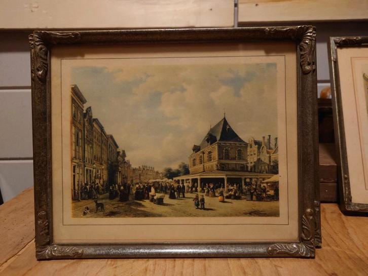 Antieke prent – De Waag Leeuwarden – E.P. van Bommel, Antiek en Kunst, Kunst | Tekeningen en Foto's, Ophalen of Verzenden