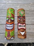 Tiki Beelden Set - Hout - Handgesneden, Antiek en Kunst, Kunst | Beelden en Houtsnijwerken, Ophalen