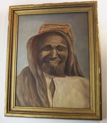 vintage antiek portret Bedoeïenen op canvas beschikbaar voor biedingen