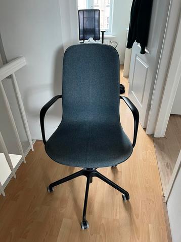 Ikea Langfjall bureaustoel met armleuningen blauw zwart beschikbaar voor biedingen