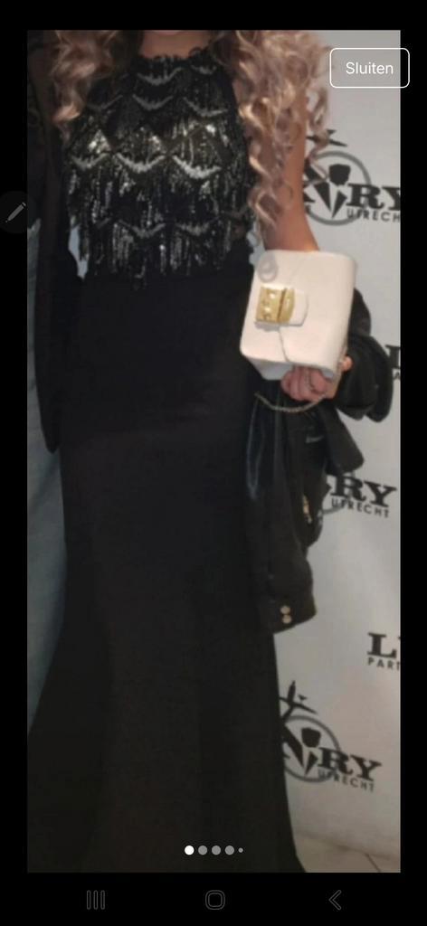 Elegante Zwarte Galajurk, Kleding | Dames, Gelegenheidskleding, Zo goed als nieuw, Galajurk, Maat 34 (XS) of kleiner, Zwart, Ophalen of Verzenden