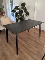 Lisabo Ikea zwarte eettafel 140x78x70, Ophalen, 100 tot 150 cm, 50 tot 100 cm, Zo goed als nieuw