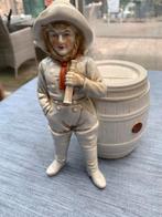 Antiek beeldje zeeman met vat/tabakspot?, Antiek en Kunst, Ophalen of Verzenden